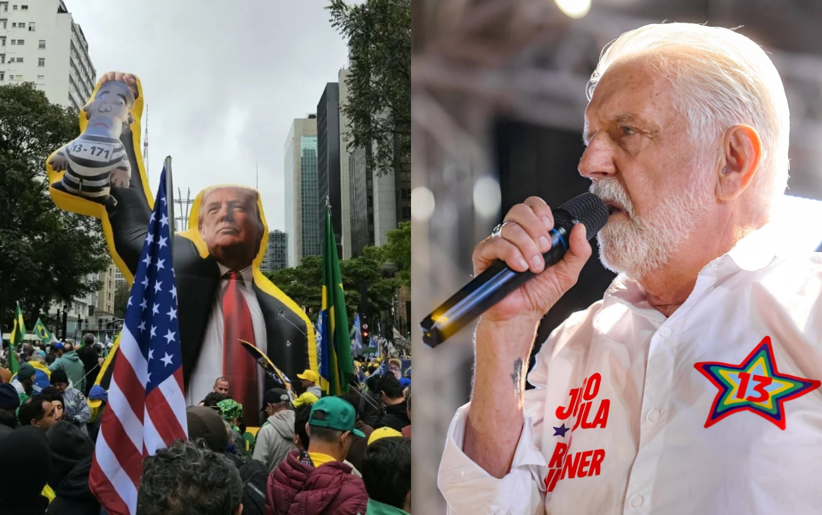Wagner critica entreguismo da família Bolsonaro após ato com boneco de Trump: “Não queremos voltar a ser colônia”